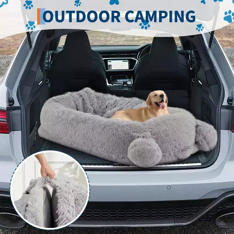 Cuscino per Cani Umano, 180x114x30cm Letto per Cani Grande con Coperta, Tasche Portaoggetti, Maniglia Portatile, Rivestimento Sfoderabile, Cuccia per Animali Domestici a Misura d'Uomo per Adulti