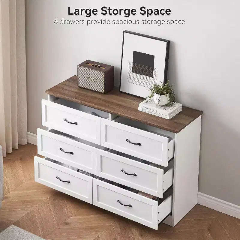 Comodino a 5/6 cassetti per camera da letto, cassettiera, cassettiera moderna in legno in stile rustico, cassettiera portaoggetti per camera da letto, soggiorno, cameretta dei bambini