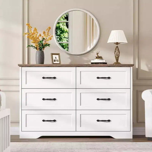 Comodino a 5/6 cassetti per camera da letto, cassettiera, cassettiera moderna in legno in stile rustico, cassettiera portaoggetti per camera da letto, soggiorno, cameretta dei bambini