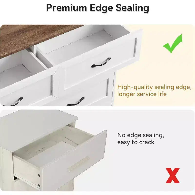 Comodino a 5/6 cassetti per camera da letto, cassettiera, cassettiera moderna in legno in stile rustico, cassettiera portaoggetti per camera da letto, soggiorno, cameretta dei bambini