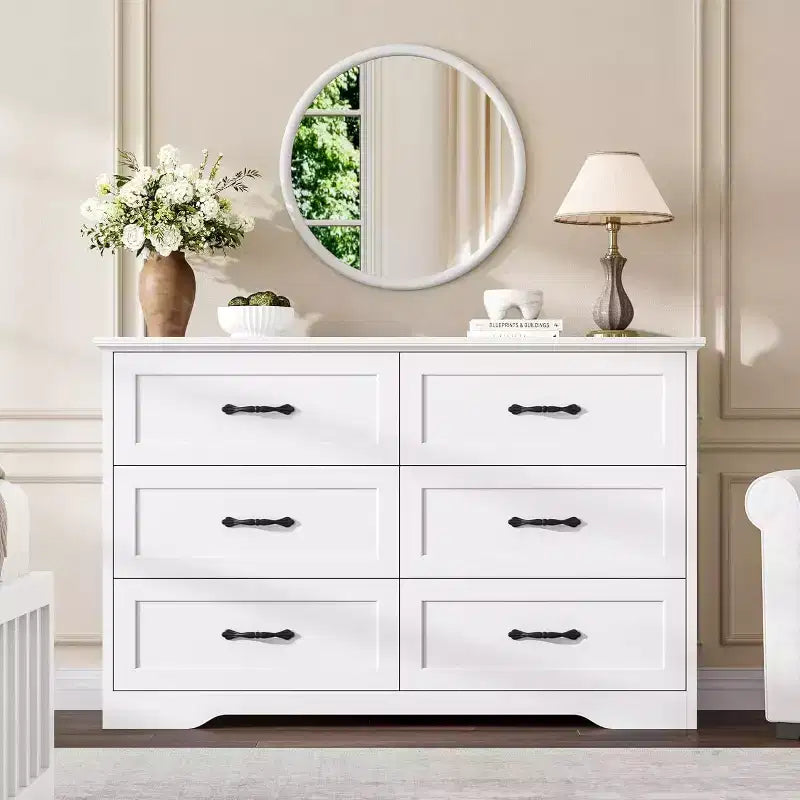 Comodino a 5/6 cassetti per camera da letto, cassettiera, cassettiera moderna in legno in stile rustico, cassettiera portaoggetti per camera da letto, soggiorno, cameretta dei bambini