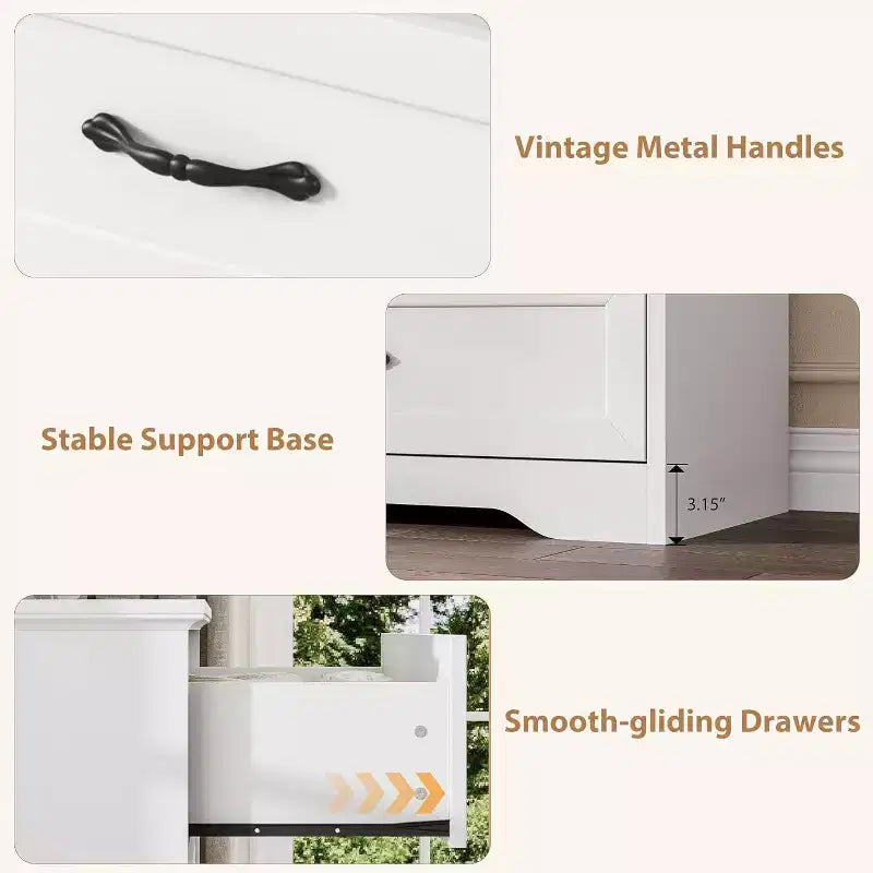 Comodino a 5/6 cassetti per camera da letto, cassettiera, cassettiera moderna in legno in stile rustico, cassettiera portaoggetti per camera da letto, soggiorno, cameretta dei bambini