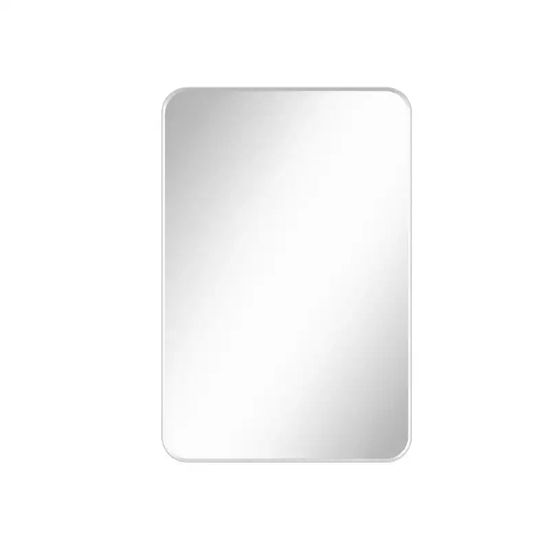 Specchio da bagno opaco, specchio da parete rettangolare arrotondato per lavabo, vetro temperato HD e cornice in alluminio antiruggine