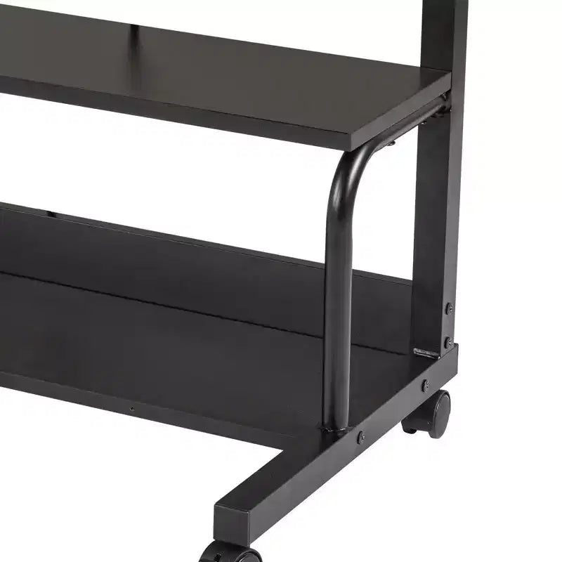 Tavolino laterale/finale per computer portatile, regolabile in altezza e con ruote, con stazione di ricarica e 2 porte USB
