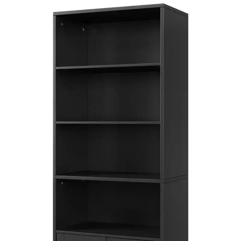 71.4 Libreria Alta da Fattoria a 6 Ripiani con Ante, Scaffale Industriale per Camera da Letto, Soggiorno e Ufficio