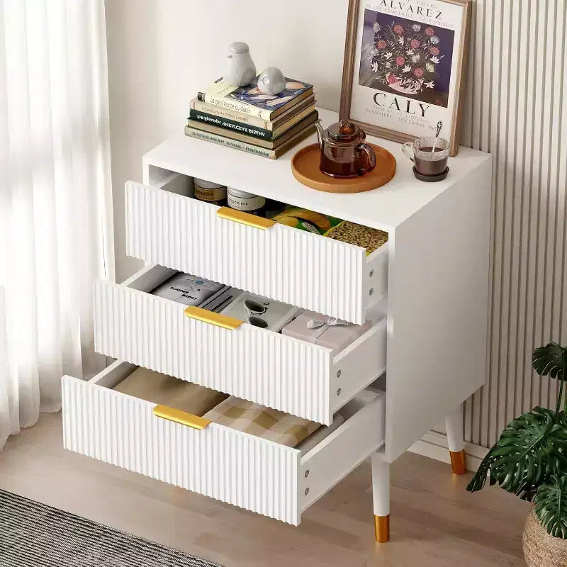 Comodino moderno a 3 cassetti – Comodino ampio e contenitore per camera da letto e soggiorno