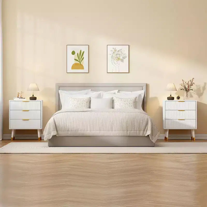 Comodino moderno a 3 cassetti – Comodino ampio e contenitore per camera da letto e soggiorno