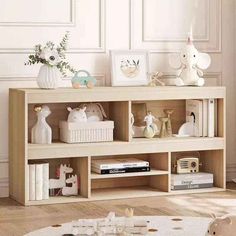 Libreria per bambini con cassetto, Organizer in legno per giocattoli, Scaffale bianco per cameretta, aula, stanza dei bambini