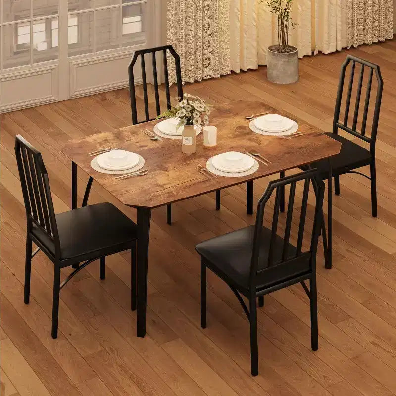 Set tavolo da pranzo 3/5 pezzi per 2/4 persone, tavolino da cucina con sedie imbottite, set 2/4 sedie da tavolo da cucina, ideale per la casa