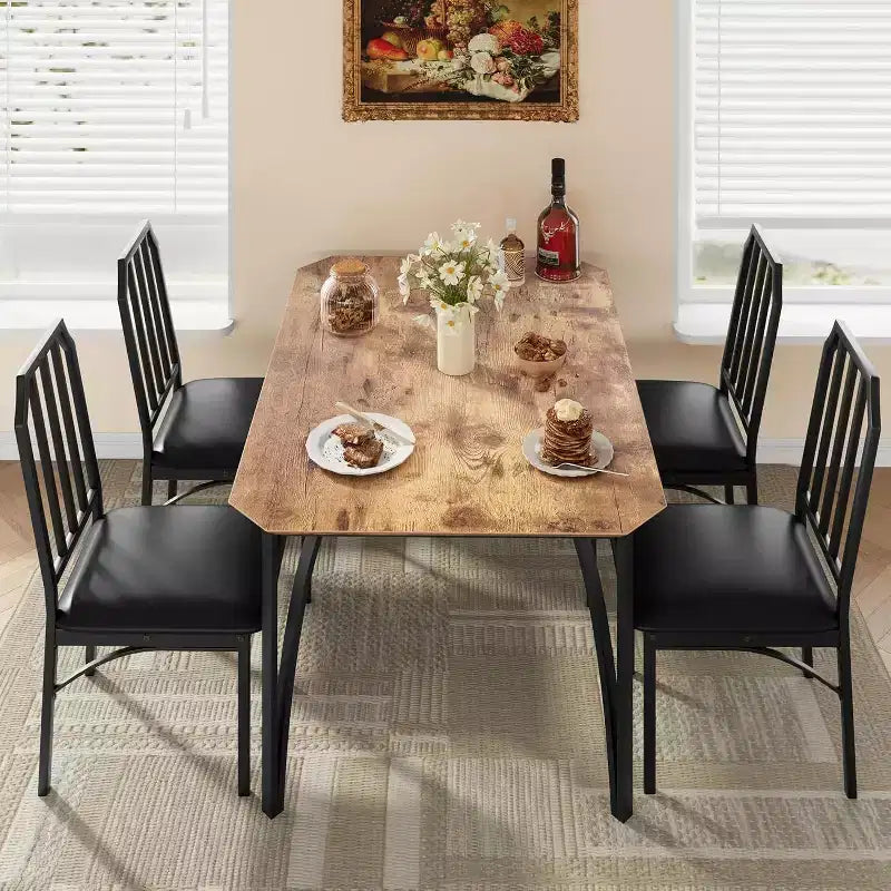 Set tavolo da pranzo 3/5 pezzi per 2/4 persone, tavolino da cucina con sedie imbottite, set 2/4 sedie da tavolo da cucina, ideale per la casa