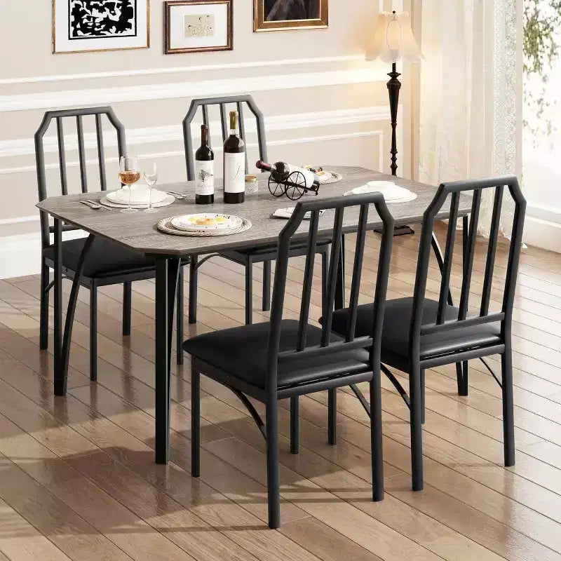 Set tavolo da pranzo 3/5 pezzi per 2/4 persone, tavolino da cucina con sedie imbottite, set 2/4 sedie da tavolo da cucina, ideale per la casa