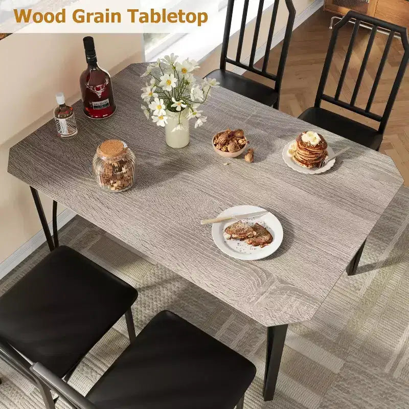 Set tavolo da pranzo 3/5 pezzi per 2/4 persone, tavolino da cucina con sedie imbottite, set 2/4 sedie da tavolo da cucina, ideale per la casa
