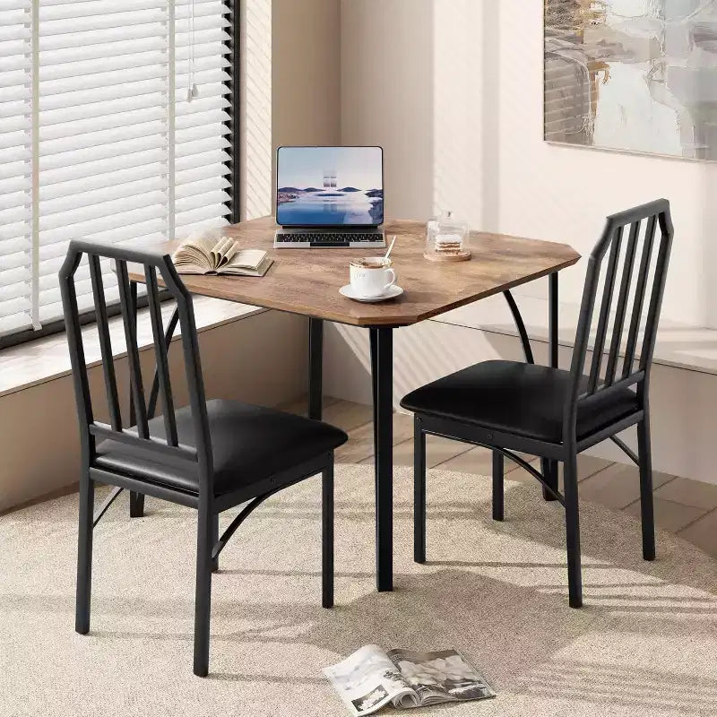 Set tavolo da pranzo 3/5 pezzi per 2/4 persone, tavolino da cucina con sedie imbottite, set 2/4 sedie da tavolo da cucina, ideale per la casa