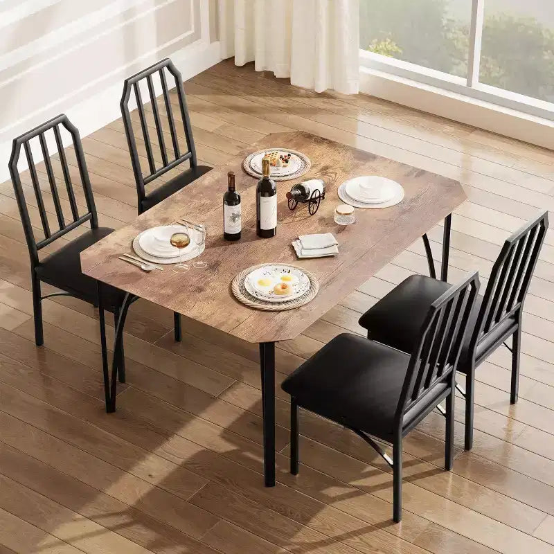 Set tavolo da pranzo 3/5 pezzi per 2/4 persone, tavolino da cucina con sedie imbottite, set 2/4 sedie da tavolo da cucina, ideale per la casa