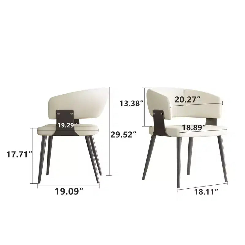 Sedia da pranzo moderna imbottita con schienale a botte curvo e robuste gambe in metallo - Elegante sedia laterale per sala da pranzo e ufficio