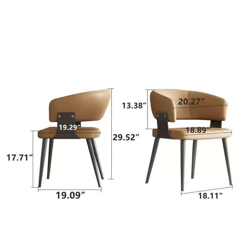 Sedia da pranzo moderna imbottita con schienale a botte curvo e robuste gambe in metallo - Elegante sedia laterale per sala da pranzo e ufficio