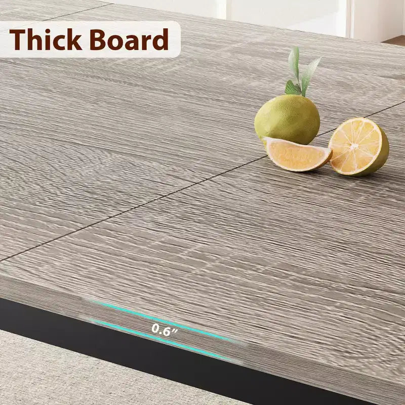 Tavolo da Cucina Lungo 200 cm per 6-8 Persone, Grande Tavolo da Pranzo Rettangolare, Tavolo Industriale da Interno per Ristorante con Robusta Struttura in Metallo (Solo Tavolo)