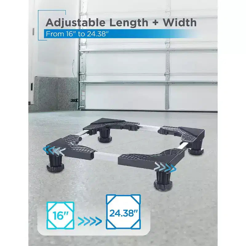 BLACK+DECKER Base a piedistallo regolabile, base compatta 4H con cuscinetti antivibrazioni, struttura in acciaio inossidabile, supporta 317 kg, BWS16, Nero