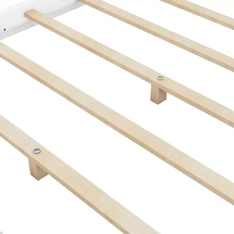 Letto a Baldacchino in Legno 4 Poster Beds con Pannelli, Struttura Letto Bassa con Doghe in Legno Massello