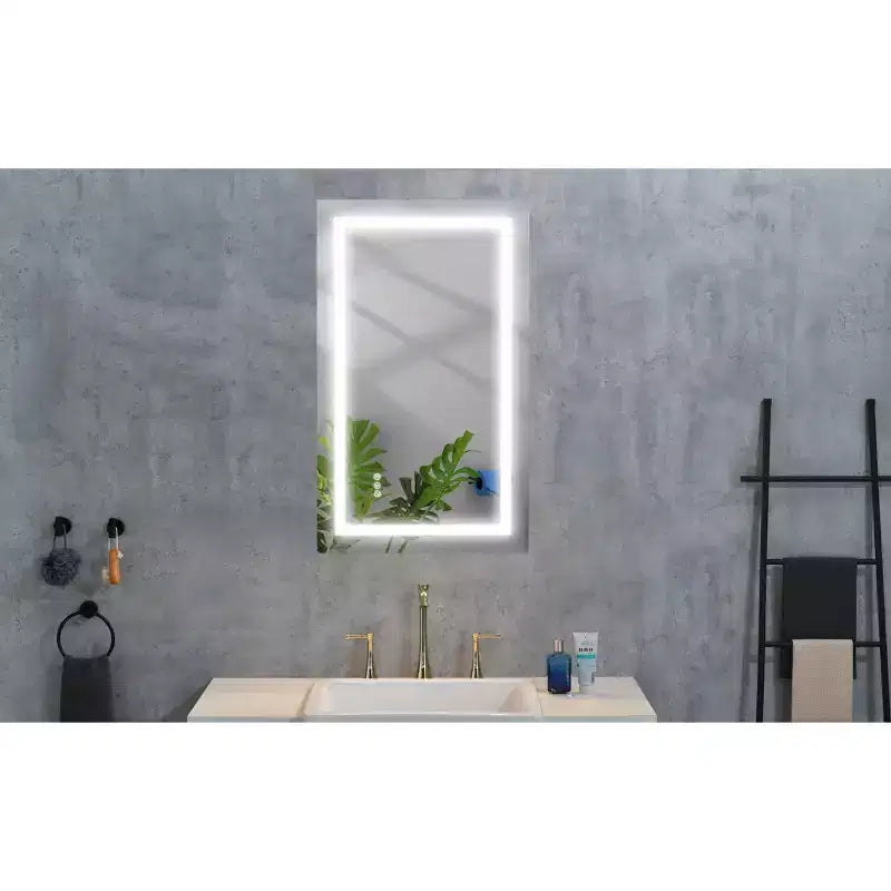 Specchio da bagno antiappannamento con memoria e 3 colori, Specchio per trucco con dimmerazione continua, Specchio da parete per bagno, soggiorno