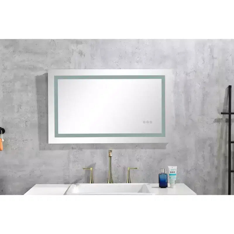Specchio da bagno antiappannamento con memoria e 3 colori, Specchio per trucco con dimmerazione continua, Specchio da parete per bagno, soggiorno