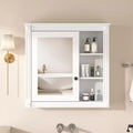 FAMYYT 30 in. W x 28 in. H Rectangular Surface Mount Medicine Cabinet with Mirror, Soft Closing Hinges, Open Storage