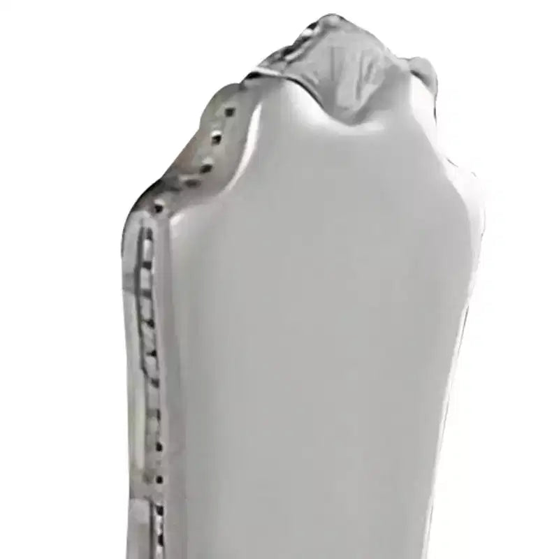 Sedia laterale da 63,5 cm, set da 2, parte superiore curva, motivi a volute intagliate, bianco