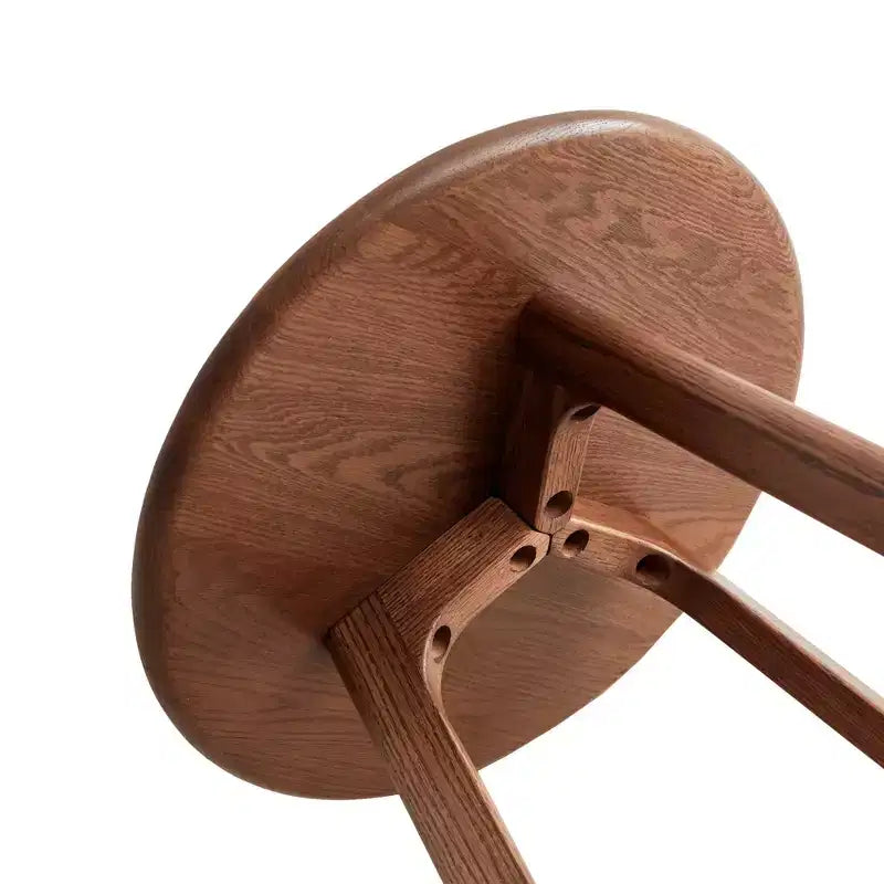 Tavolino Rotondo in Legno con Cuscinetti Antiscivolo Delicati sul Pavimento, Tavolino con Robusta Struttura a Tre Gambe, Tavolino da Divano per Soggiorno