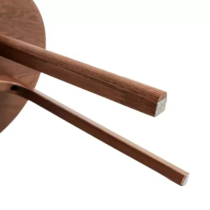 Tavolino Rotondo in Legno con Cuscinetti Antiscivolo Delicati sul Pavimento, Tavolino con Robusta Struttura a Tre Gambe, Tavolino da Divano per Soggiorno