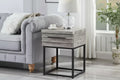 Okak Rustic Side Table with Storage Drawer and Metal Legs, End Table with Thick Tabletop, Accent Table for Sofa Side, Living Room, Bedroom